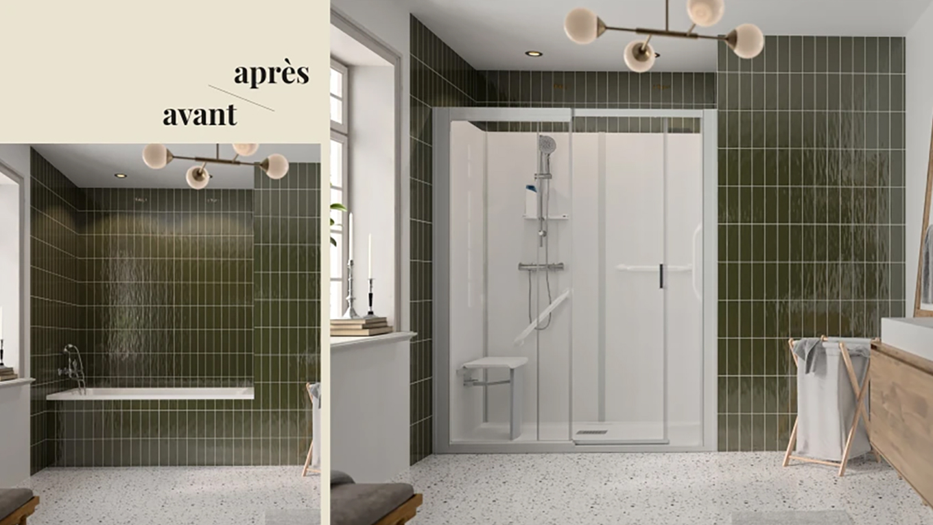 Douche sécurisée avec options de sécurité et de personnalisation à Montpellier